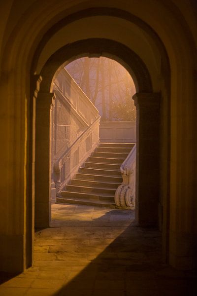 Romeins theehuis Echternach 's avonds en in de mist par Anko Zwerver