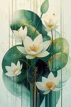 Dans van Witte Lotusbloemen no.3 van Studio BB