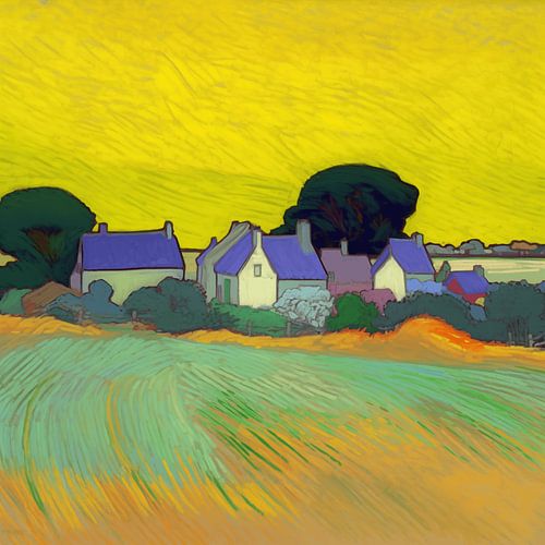 Landschap in van Gogh-stijl_vierkant