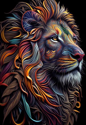 Kleurrijke leeuw