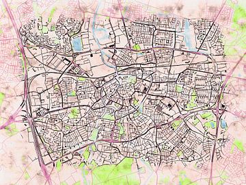 Kaart van Breda in de stijl 'Soothing Spring' van Maporia