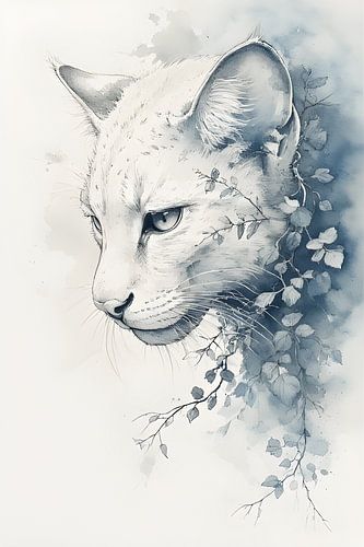 Flüstern der Wildnis: Monochromer botanischer Luchs von pungky setiawan