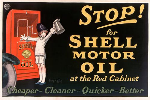 Jean d'Ylen - Stop! for Shell motor oil at the Red Cabinet (1926)
