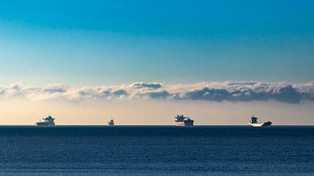 Freighter in the Mediterranean Sea