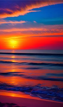 zonsondergang op het strand van create.ai