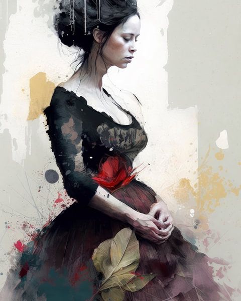 Modern and abstract illustrated portrait by Carla Van Iersel