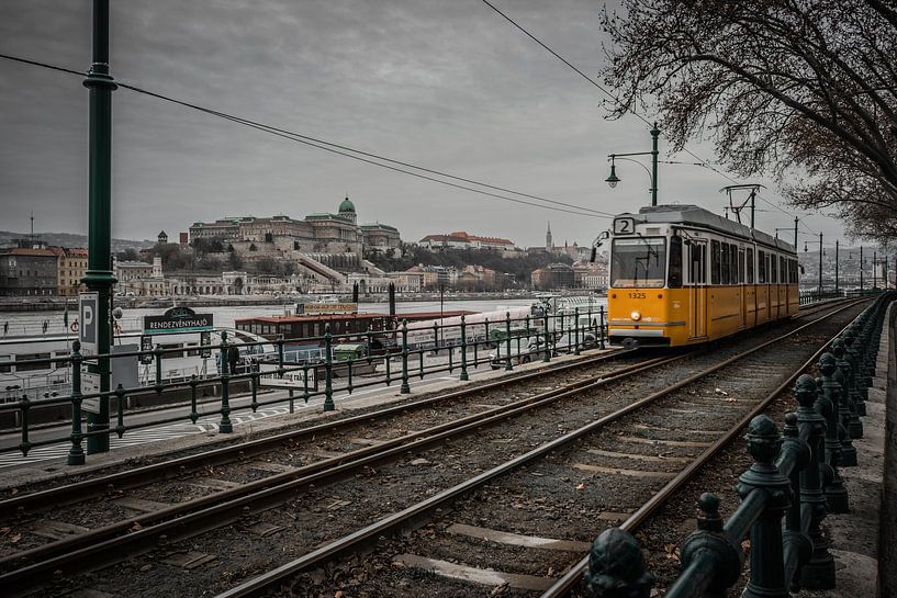 Charakteristische Straßenbahn in Budapest, Ungarn von Rick van Geel