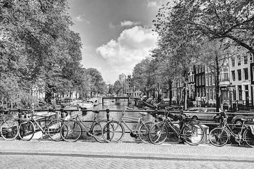 Jordaan Brouwersgracht  Amsterdamse Grachten Nederland Zwart-Wit