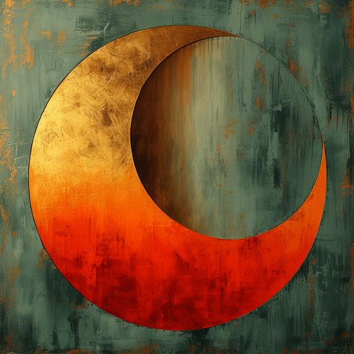 Modern und abstrakt in Rot, Grün und Gold