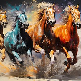 Running Horses van Harry Herman