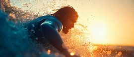 Surfer in the sunset with waves by Poster Art Shop