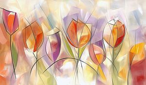 Tulipes Pastel Abstrait
