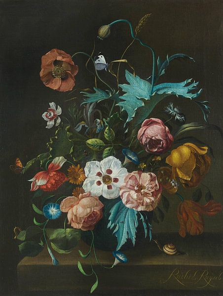 Bouquet of Flowers in a Vase, Inspired by Rachel Ruysch by Masterful Masters