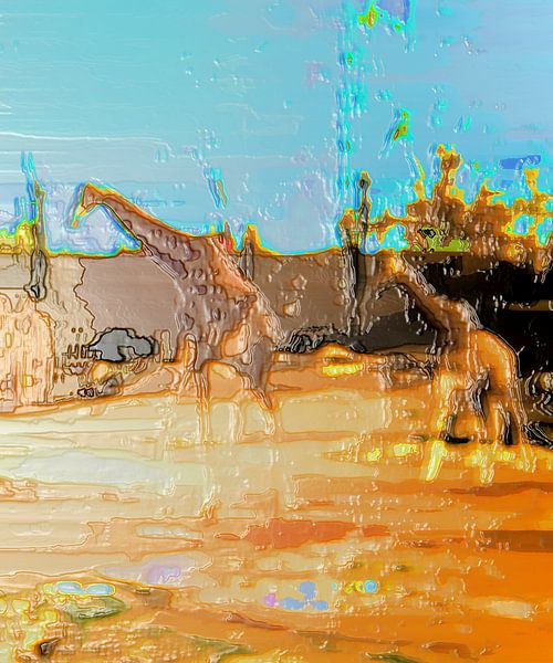 Two giraffes [original 60 cm x 50 cm] by Anna Kasten