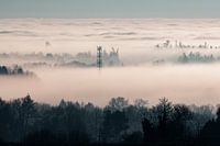 Französische Winterlandschaft im Nebel