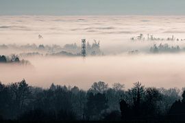 French winter landscape in the mist by Niels Born