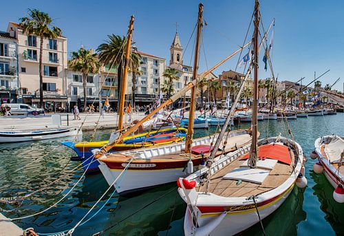Plezierhaven voor met historische zeilboten, Sanary-sur-Mer, Var, Frankrijk, ,
