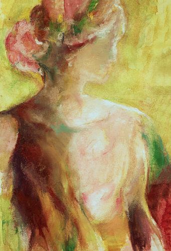 Portrait romantique et nostalgique d'une femme. Aquarelle peinte à la main