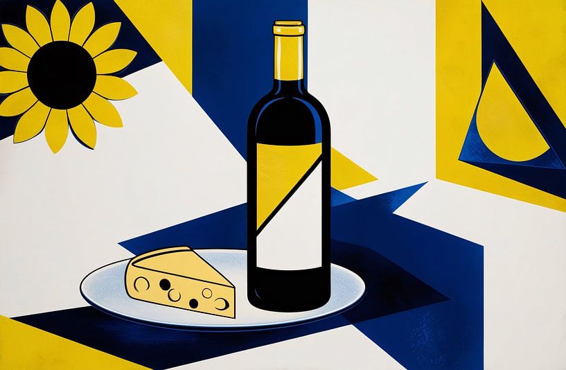 Wine and cheese still life by Imperial Art House