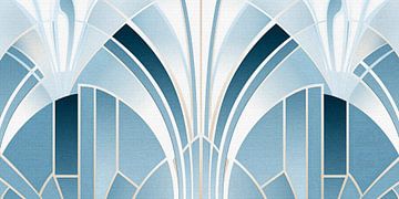 Lichtblauw Art Deco Motief van Whale & Sons