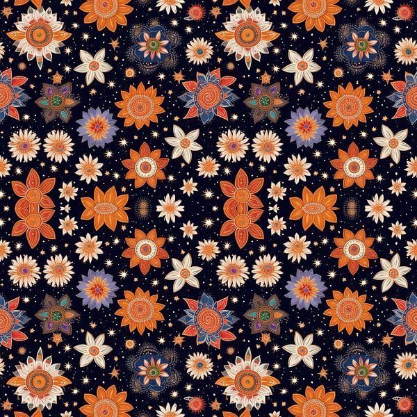 Indien florales Design von Wilfried van Dokkumburg