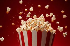 Overflowing popcorn in a retro cup by Poster Art Shop