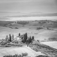 Italië in vierkant zwart wit, Toscane
