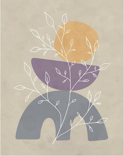 Minimalistisch design met een bladplant