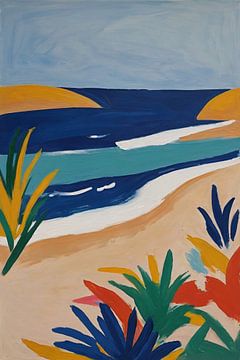 Strand im Stil von Henri Matisse von De Muurdecoratie