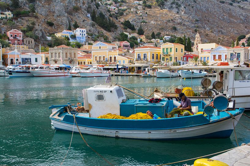 Vissershaven in Griekenland van Lifelicious
