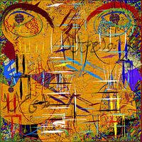 abstracte canvas muurschildering