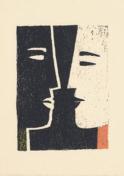 Abstrakte Gesichter Schwarz Weiß von Niklas Maximilian