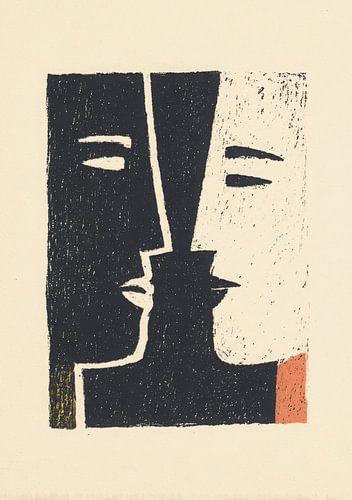 Abstracte gezichten zwart-wit