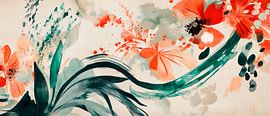 Bunte Aquarellblumen im Design von Poster Art Shop