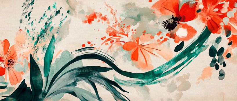 Bunte Aquarellblumen im Design von Poster Art Shop