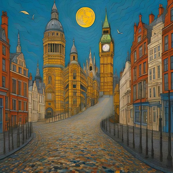 La lune sur Londres par Gert-Jan Siesling