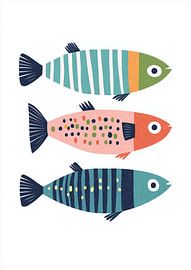 Three Colorful Fish van Liv ter Riet