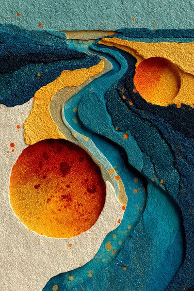 abstract colourful landscape by Egon Zitter