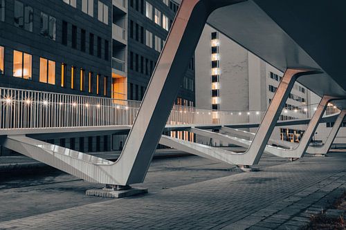 Rampe à vélos éclairée au Park Bridge, Anvers | Architecture