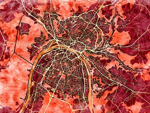 Karte von Rouen im stil 'Amber Autumn'