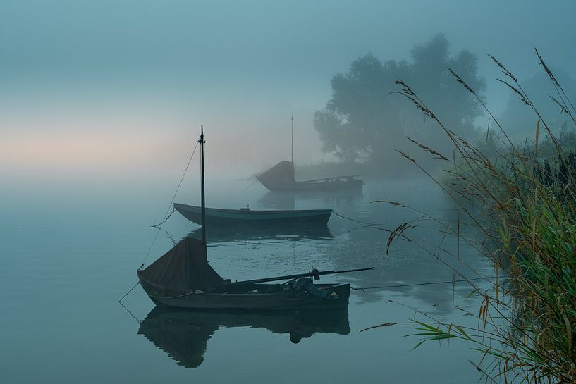 Boats in the fog by Tonny Verhulst