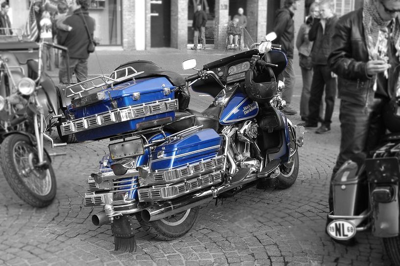 Harley Davidson Blue Electra Evo FLH van harley davidson