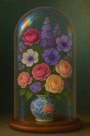 Flowers under a bell jar - Cheerful splashes of colour by Studio Juna