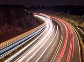 Langzeitbelichtung auf der Autobahn bei Nacht von Animaflora PicsStock Miniaturansicht