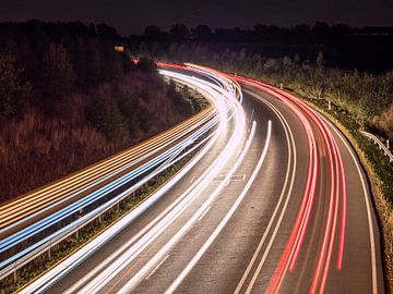 Lange belichting op de snelweg bij nacht van Animaflora PicsStock