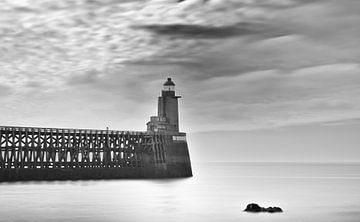 Lighthouse with pier by Ageeth Groen