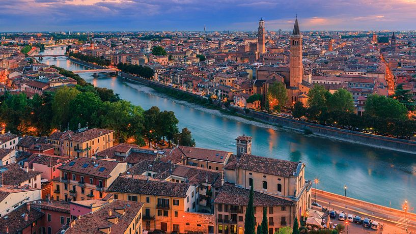 Blick über Verona, Italien von Henk Meijer Photography
