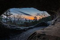 Sunrise from the cave of the Hamburg coat of arms