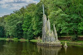 Uitzicht op de Rakotzbrücke in het Kromlauer Park