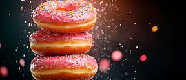 Leckere Donuts mit buntem Zuckerguss von Poster Art Shop